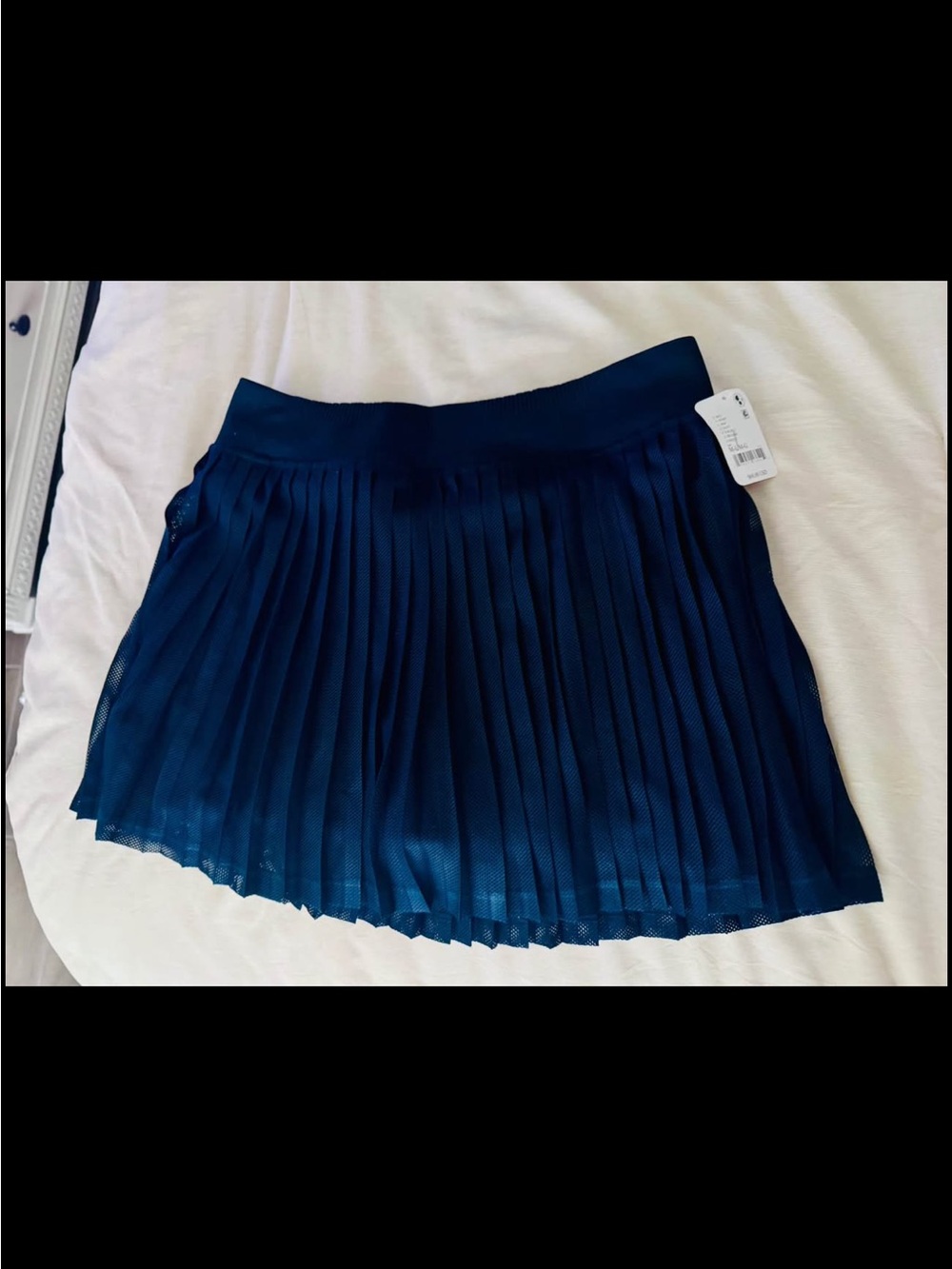 Free People Deep Navy Pleated Skater Skirt